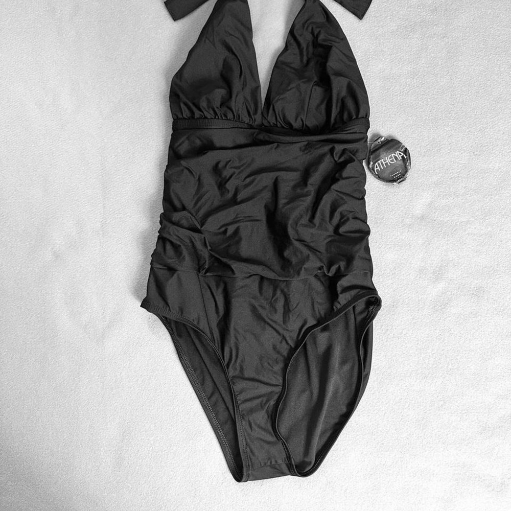 Athena black one piece swimsuit Size 12 Retro Y2K